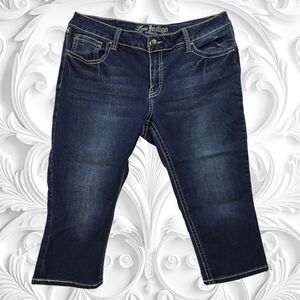 Love Indigo Embellished Denim Capris